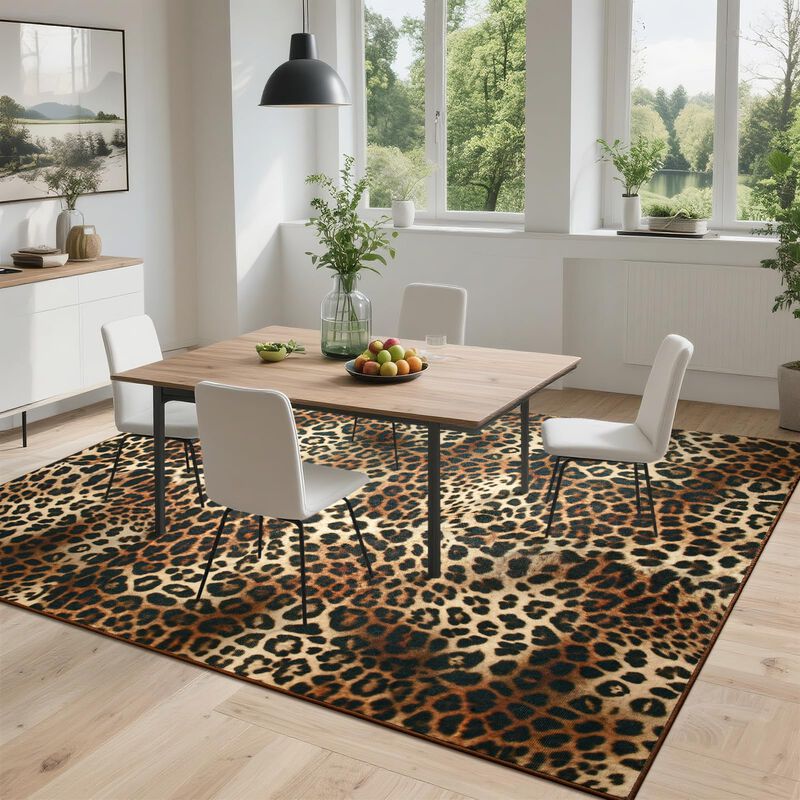 Alfombra Dweike 142 &times; 178 cm Estampado De Leopa... image number null