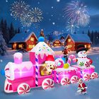 Tren Inflable Kalolary 3,3 m Decoraci&oacute;n Navide&ntilde;a Rosa