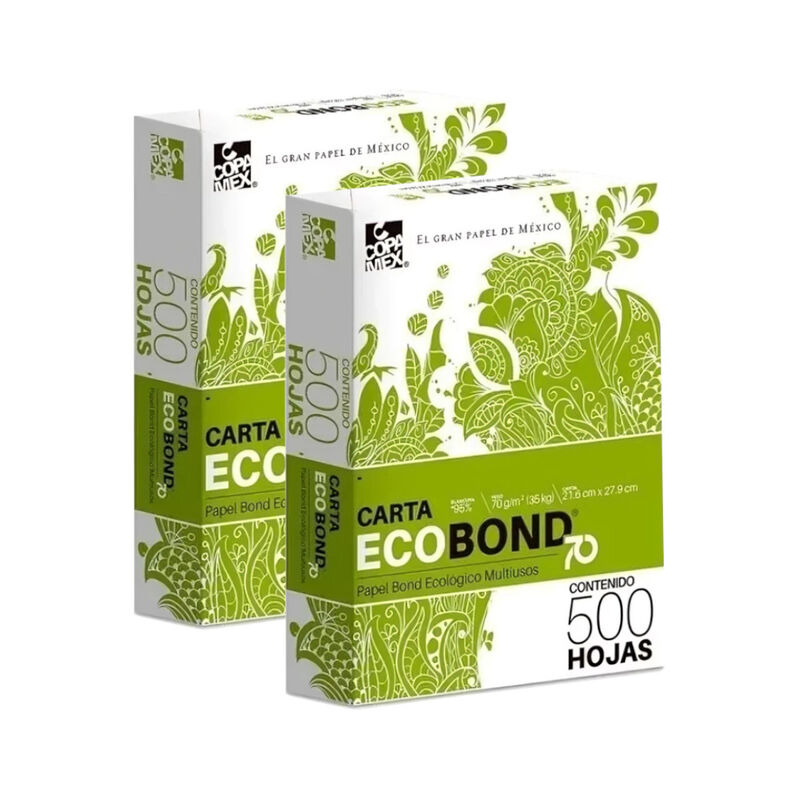 Papel Bond Carta 1000 hojas ECOBOND Blanco con ... image number null