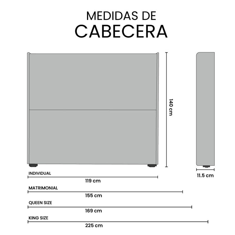 Cabecera Matrimonial Trinity Bruks Plata image number null