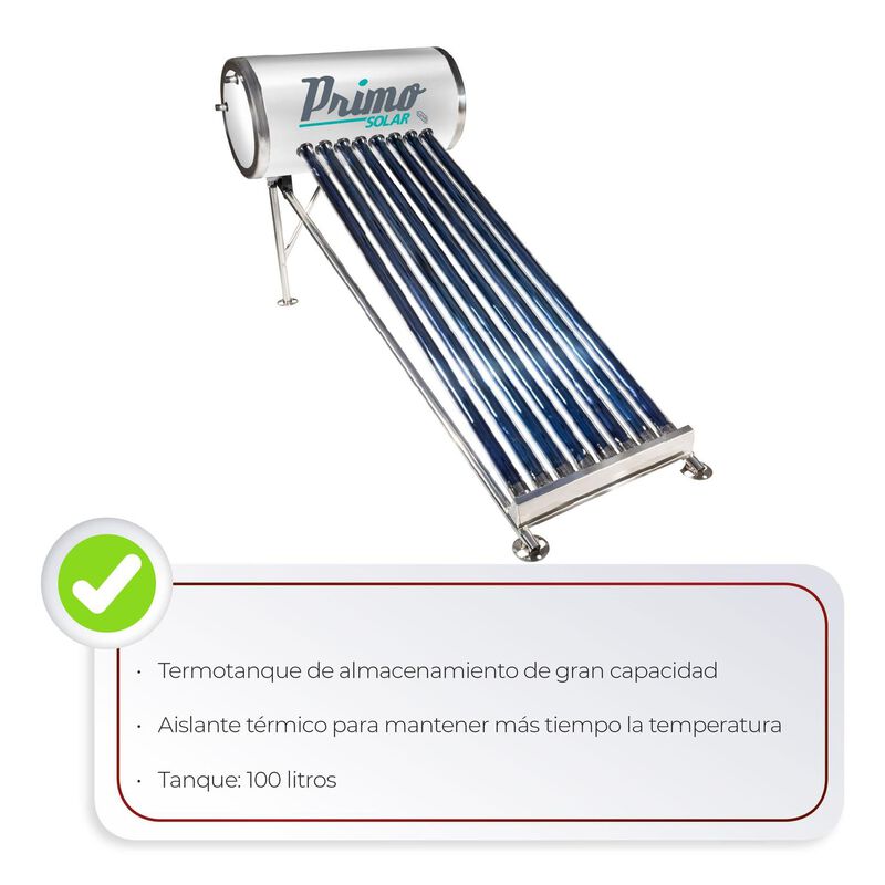 Calentador Solar 8 Tubos Iusa 120 L image number null