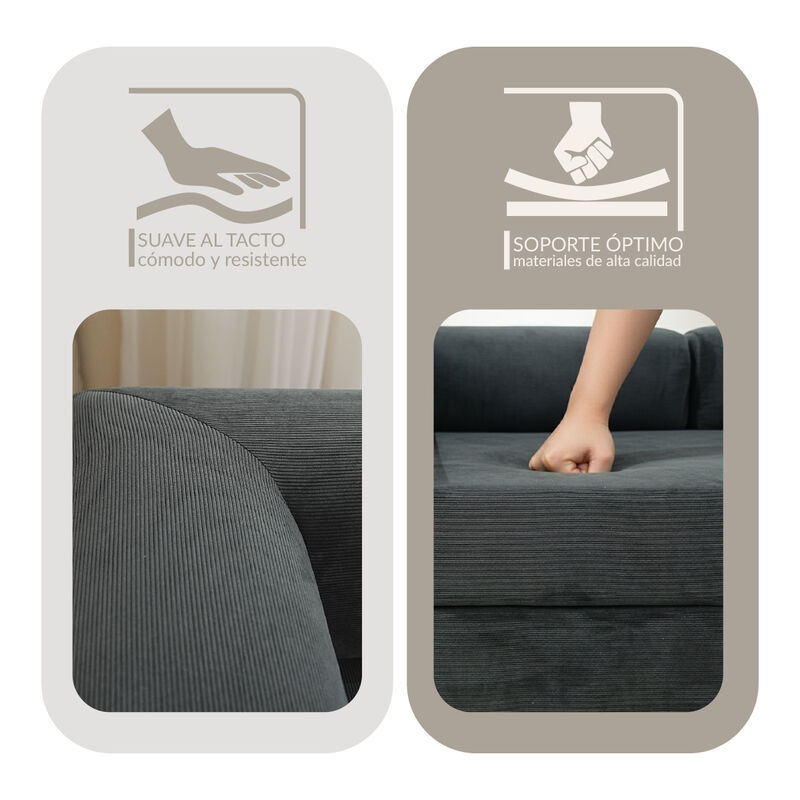 Sof&aacute; Espuma Alta densidad TENKA Dark Grey 2 pla... image number null