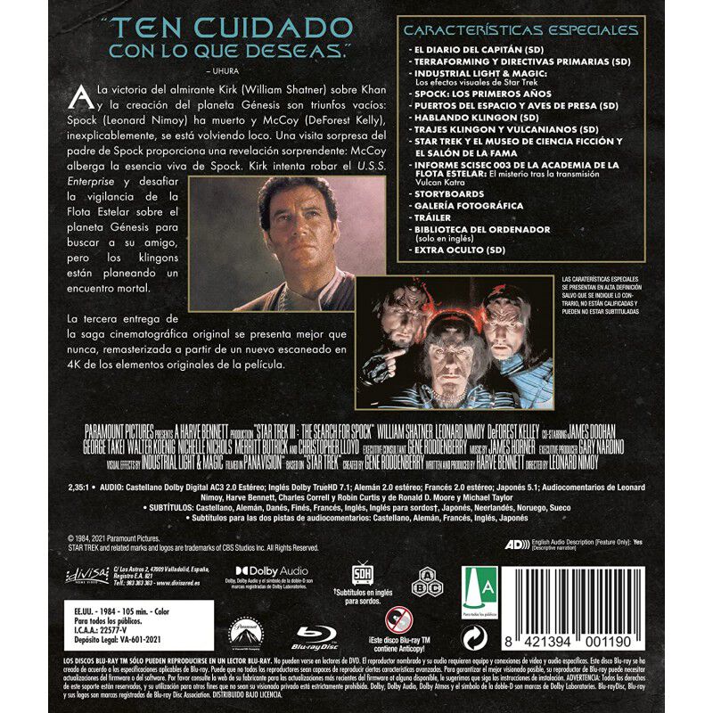 Star Trek III - En busca de Spock - BD [Blu-ray... image number null