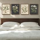 Decoraci&oacute;n Mural Bot&aacute;nica Enmarcada, Dise&ntilde;o Floral Vintage, 4 Piezas