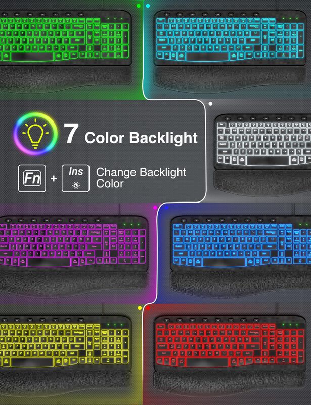 Teclado Sablute Usb Retroiluminado Con Reposamu... image number null