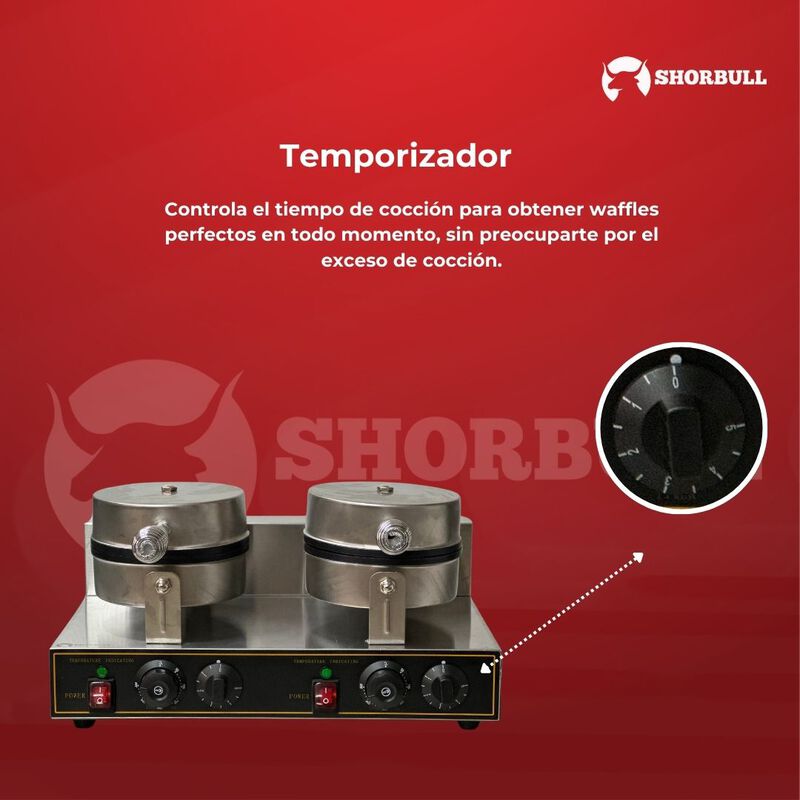 Wafflera Doble Industrial  el&eacute;ctrica  Shorbull ... image number null