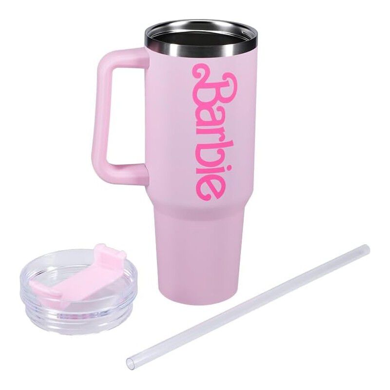 Vaso termo XL con logo de Barbie con pajita Sof... image number null