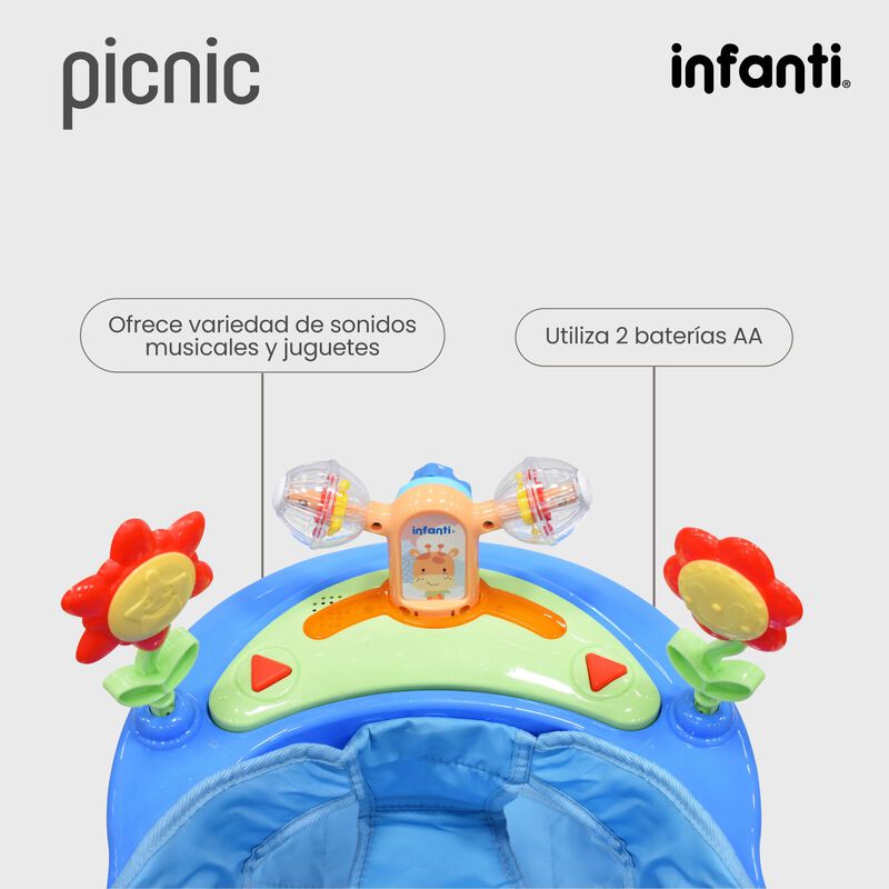 Andadera Picnic 3 En 1  Interactiva Azul image number null