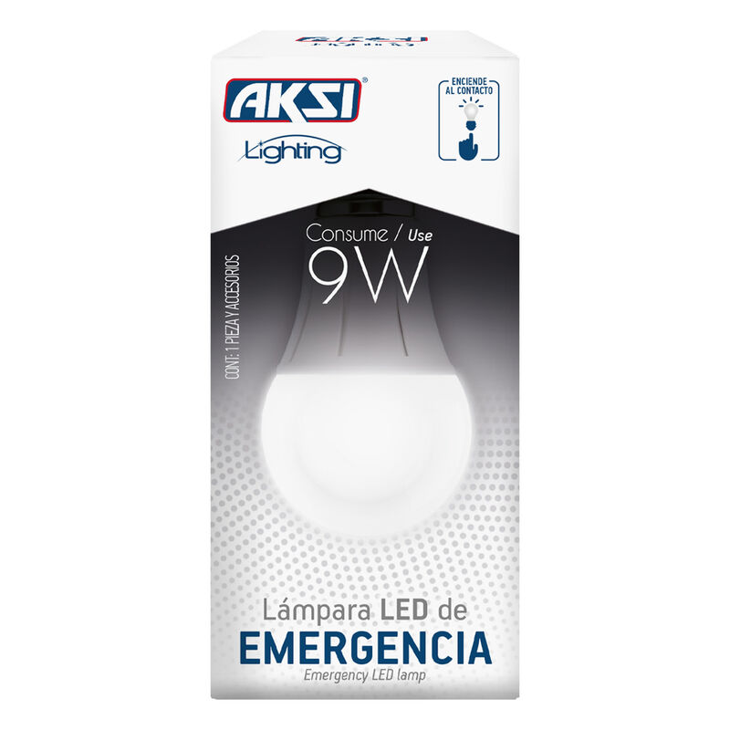 Pack de 10 focos LED Aksi 9W A19 de Emergencia ... image number null