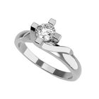 Anillo de Compromiso en Oro Blanco 10K con Circonia -  Talla:4.5/ FJ705-10W-CZ-45