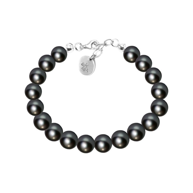 Pulsera ajustable Perlas de cristal con plata .... image number null