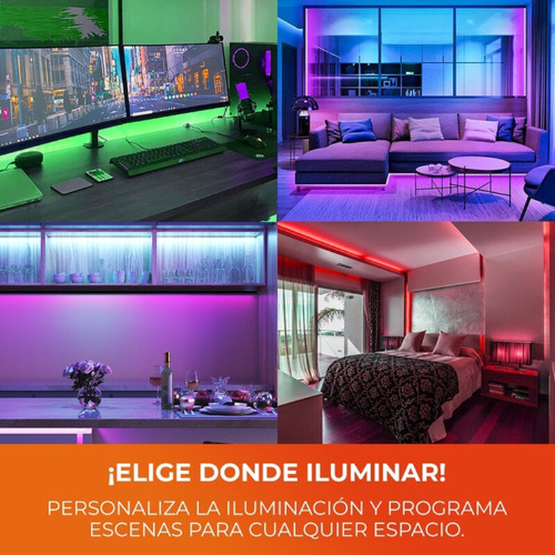 Pack 2 Tiras Led Bluetooth 20 Mts 35 W, Luz Rgb... image number null