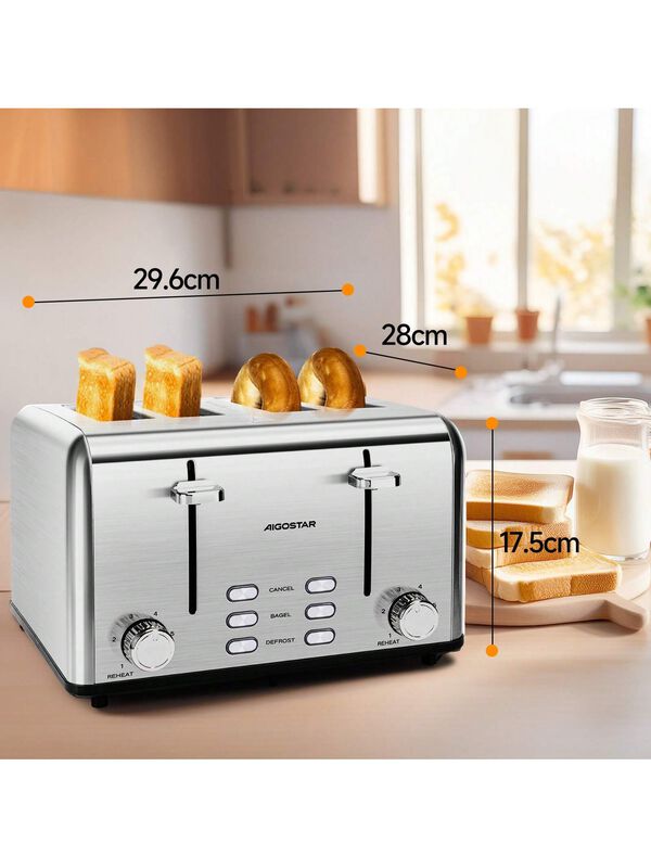Tostadora Acero Inoxidable 4 Rebanadas 1750w Pl... image number null