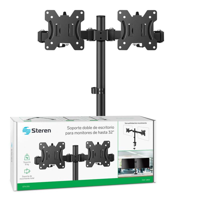 Soporte doble de escritorio para monitores hast... image number null