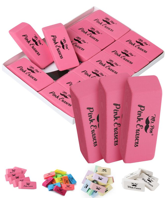 Goma Mr. Pen Paquete De 12 Rosa 6 X 2,5 X 1 Cm image number null