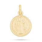 Medalla De Moneda De San Benito Oro Amarillo 10k Sin Cadena (11mm Aprox)