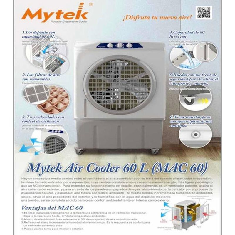 Ventilador Enfriador de Aire Port&aacute;til Mytek 339... image number null