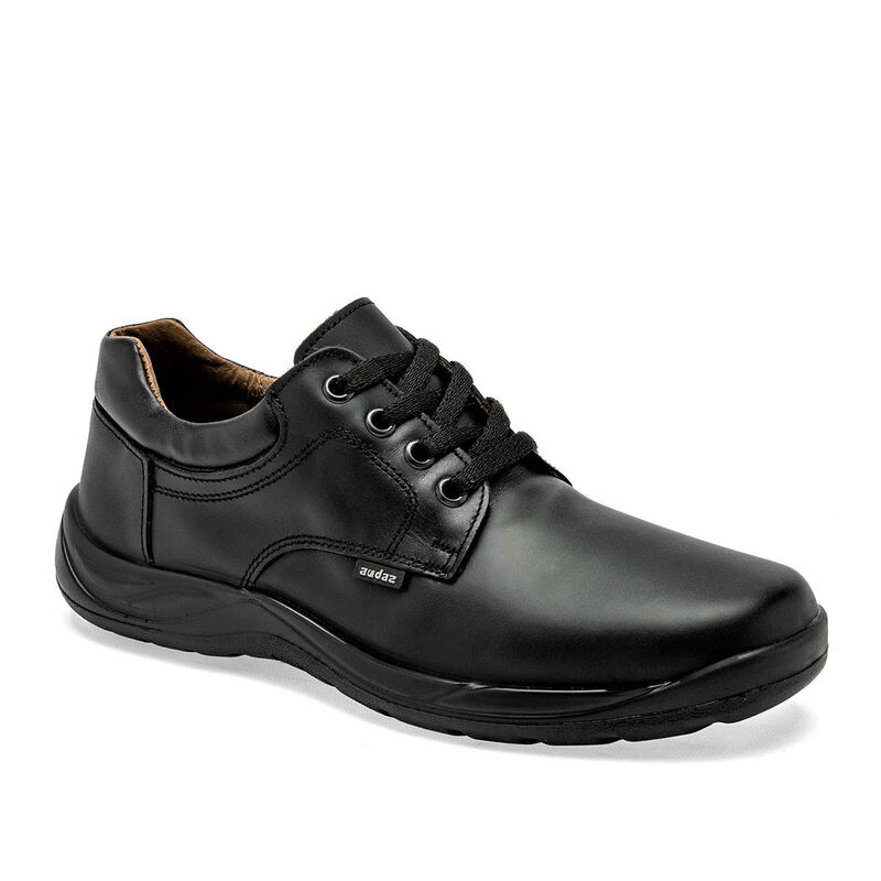 Audaz Zapato Escolar En Piel Para Ni&ntilde;o Negro Co... image number null