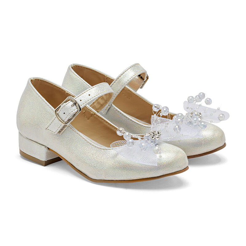 Moramora Zapato Graduacion Plata Para Ni&ntilde;a 1467... image number null