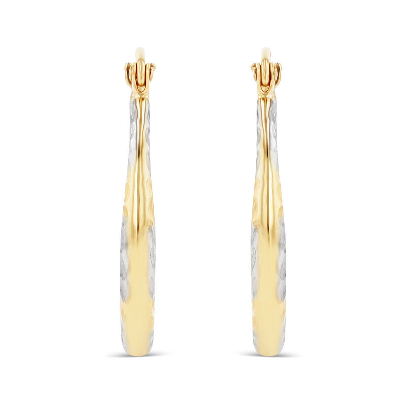 Arracadas De Oro Amarillo Y Blanco 10K (17 Mm A... image number null