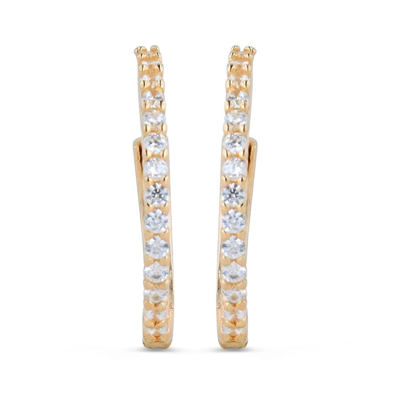 Arracadas Oro Amarillo 14k Zirconias 10mm image number null