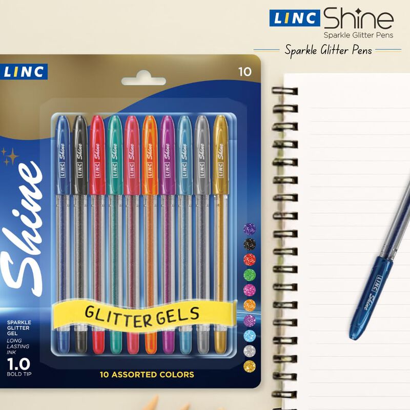 Bol&iacute;grafo De Gel Linc Shine 10 Unidades Surtida... image number null