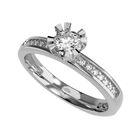 Anillo de Compromiso de 14K con Diamante de Laboratorio 0.50 CT F VS1 Talla 4.5 ORO BLANCO 14K &ndash; Amore Mio!