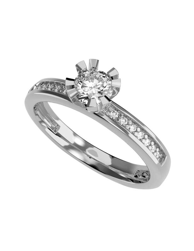 Anillo de Compromiso de 14K con Diamante de Lab... image number null