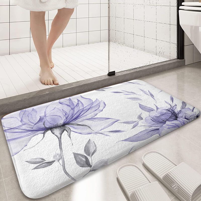 Tapete De Ba&ntilde;o Aeyadis 43x74 Cm Floral Suave Y ... image number null
