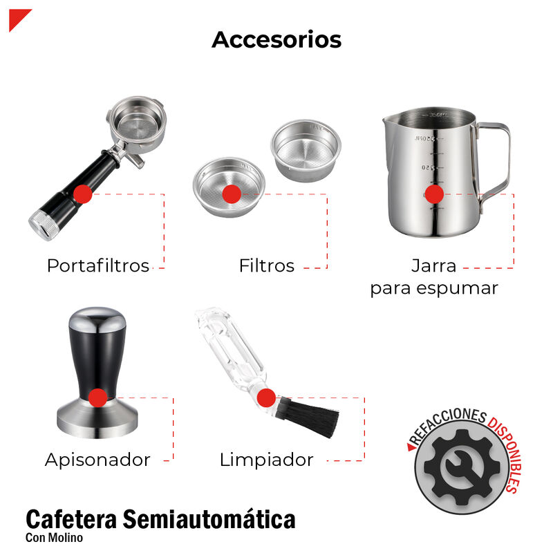 Cafetera Semiautom&aacute;tica Con Molino Bogner Becm0... image number null