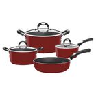 Bater&iacute;a de Cocina Tramontina 28799/701 M&oacute;naco 4 Pzas Inducci&oacute;n Roja