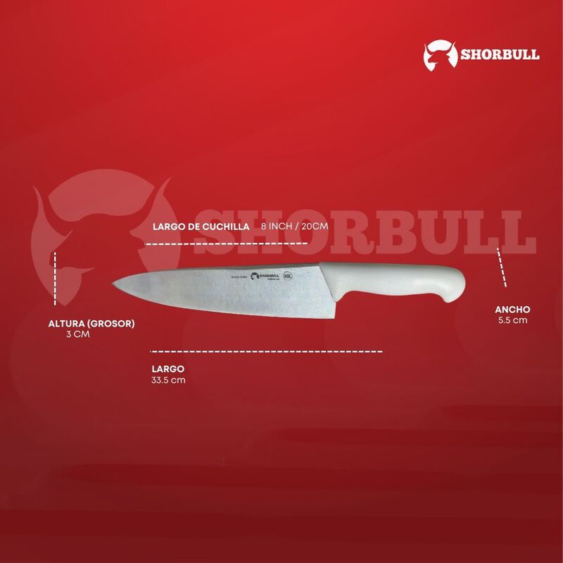 Kit de 3 cuchillos para Chef 8 inch Hoja Acero ... image number null