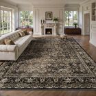 Alfombra Yarooge 203x254 Cm Lavable Vintage Boho Marr&oacute;n
