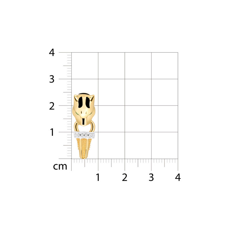 Aretes De Pantera De Oro Amarillo Con Blanco 14... image number null