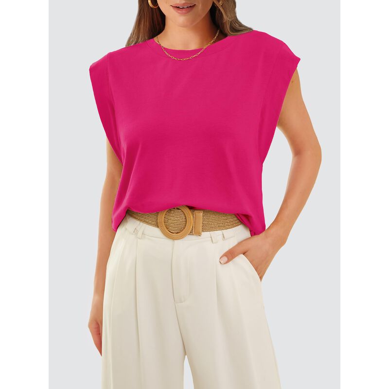 Camiseta Wiholl Sin Mangas Rosa Intenso - Estil... image number null