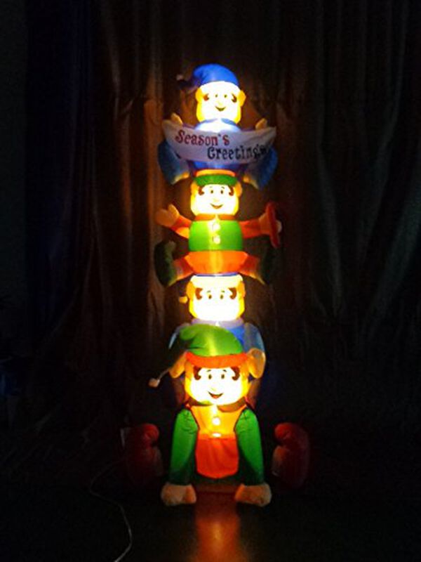 Inflable Bzb Goods 2,4 m Elfos Apilados Con Led image number null