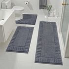 Juego De 3 Alfombras De Ba&ntilde;o Pauwer De Microfibra Gris Oscuro