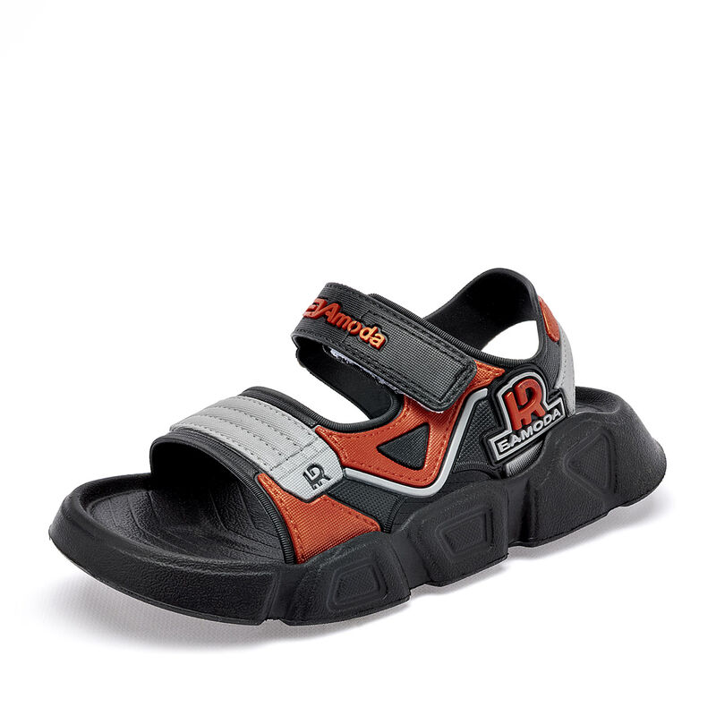 Eva Moda sandalia para ni&ntilde;o  negro gris naranja... image number null