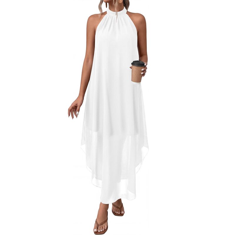 Vestido Prettygarden Halter Maxi Blanco XL image number null