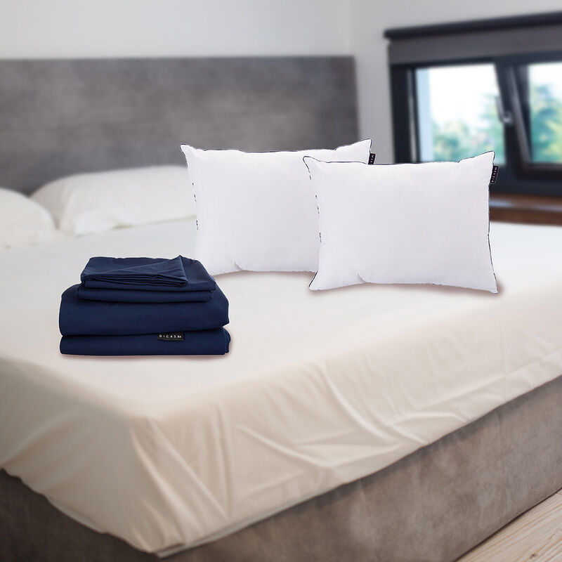 S&aacute;banas Matrimonial Dicasa Softy Azul Marino + ... image number null