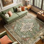 Alfombra De &Aacute;rea Releany 244 cm Cuadrada Ladrillo, Marr&oacute;n Y Verde