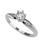 Anillo de Compromiso en Oro Blanco 14K con Circonia -  Talla:7/ M423-14W-CZ-7