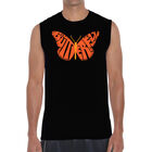 Camiseta Sin Mangas Word Art Para Hombre - Mariposa - Negro