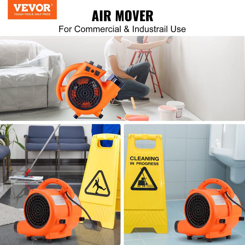 Secador De Alfombras Air Mover Vevor 1/4 Hp 100... image number null