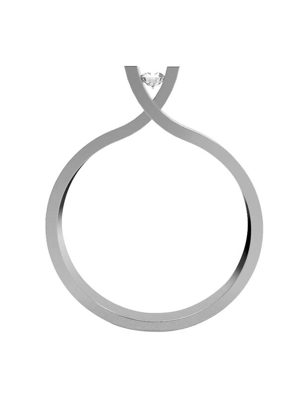 Anillo de Compromiso en Oro Blanco 10K con Circ... image number null