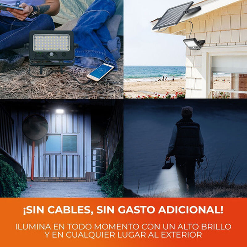 L&aacute;mpara Solar Led 10 W Luz Fr&iacute;a Power Bank Sens... image number null