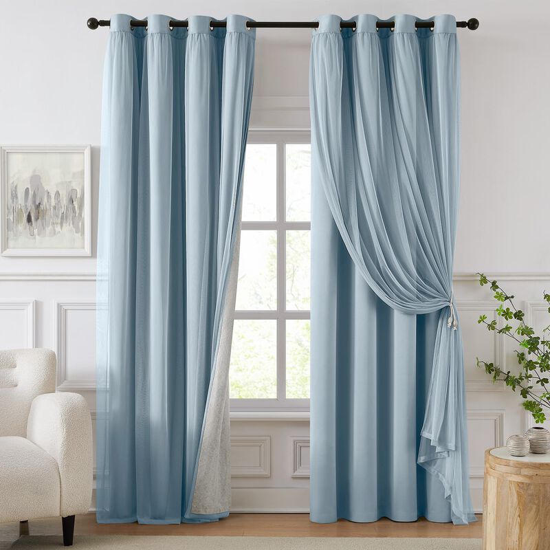 Cortina Swandream 213 cm Azul Blackout Doble Ca... image number null