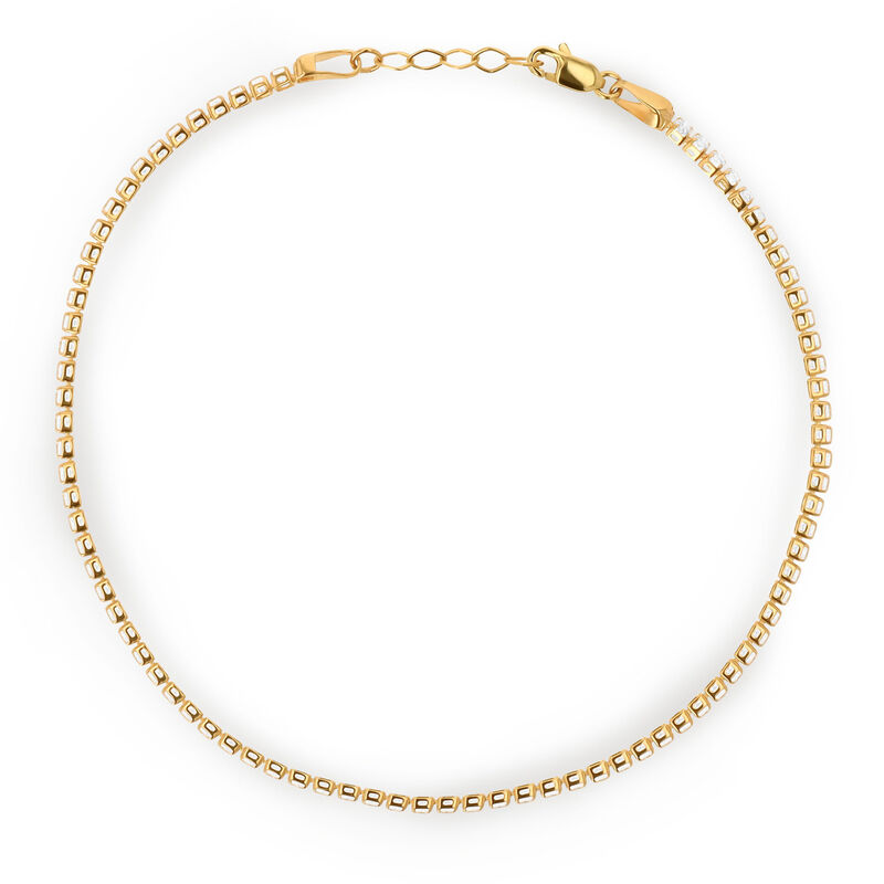 Pulsera Oro 14k Con Zirconias 20cm Sofisticada ... image number null