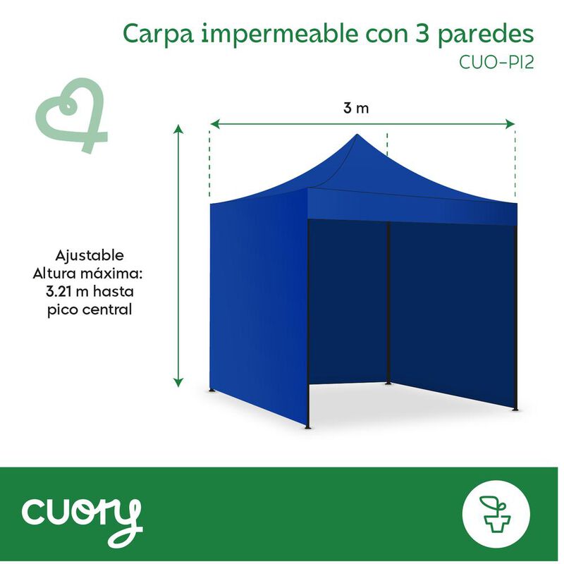 Toldo Carpa Cuory Cuopi2 Con 3 Paredes 3X3M Azu... image number null