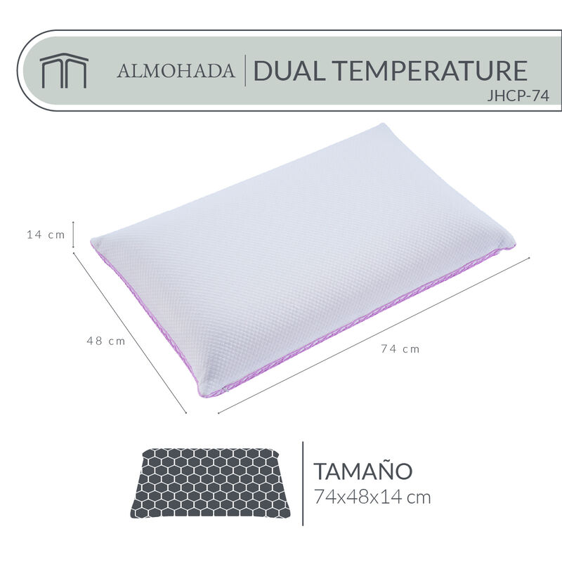 Almohada Memory Foam Ergon&oacute;mica Japandi Dual Te... image number null